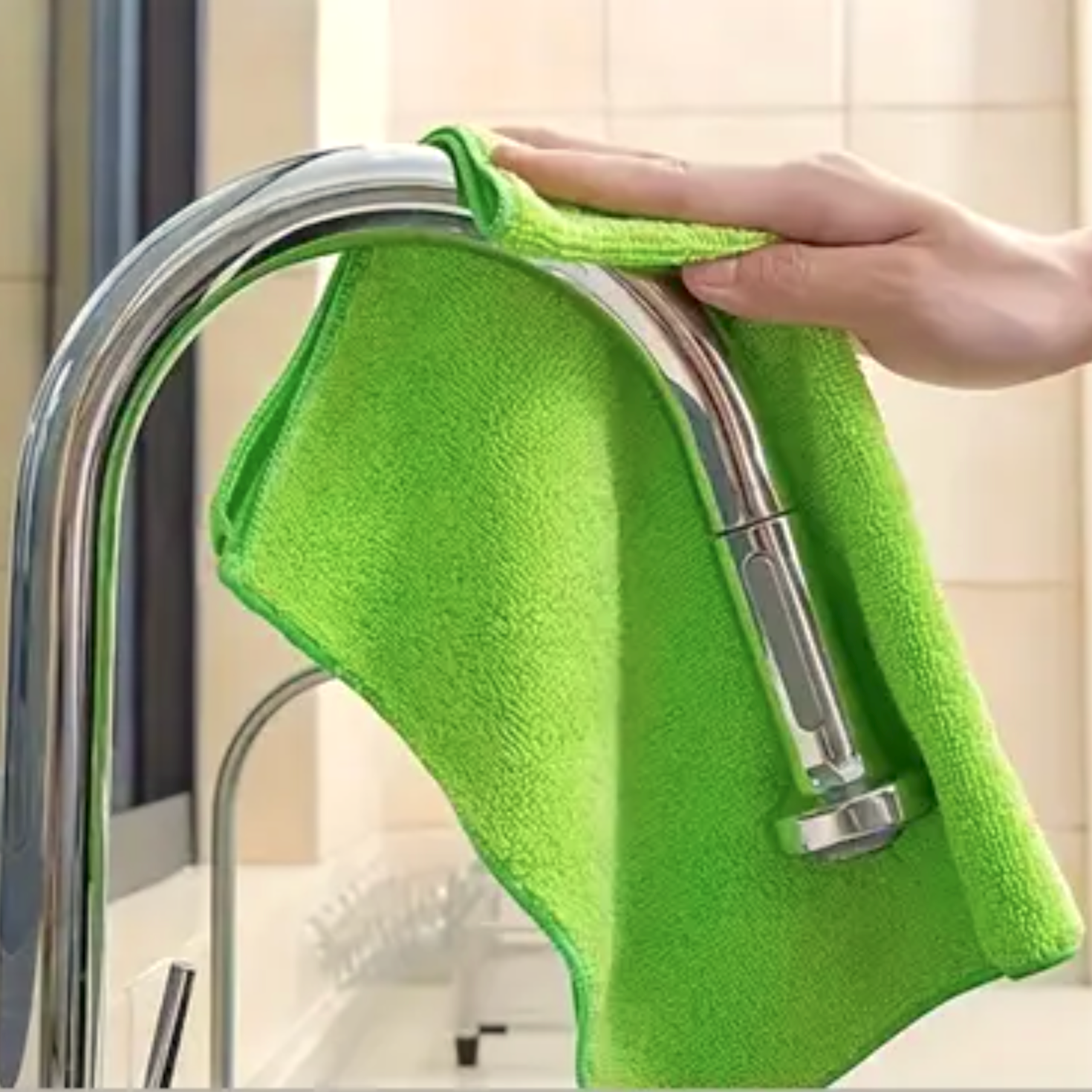 Ściereczki z mikrofibry XL – zielony, 120–150 g/m² (od 10 sztuk)