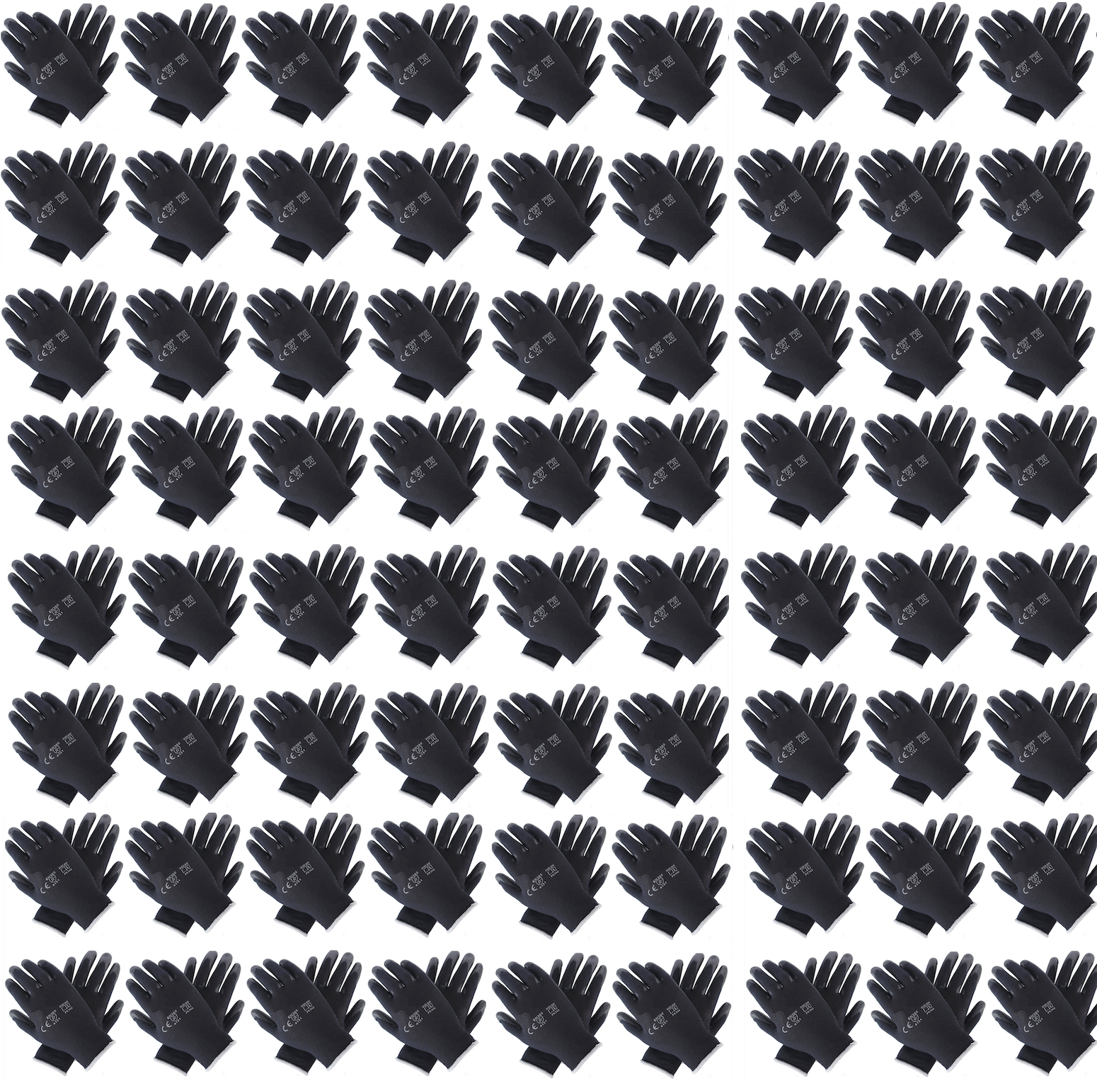 Rękawice nylonowe z powłoką PU ⎥ szare, białe, czarne