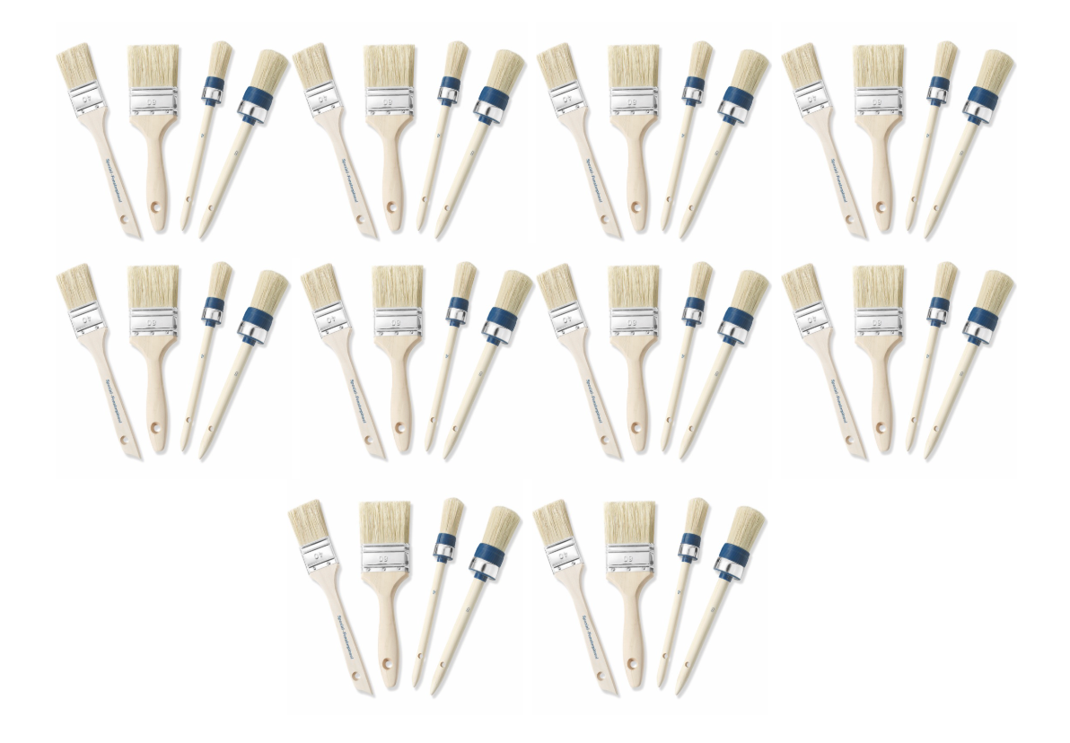 Okienny/Płaski/Okrągły-Zestaw Pędzli_10 sztuk