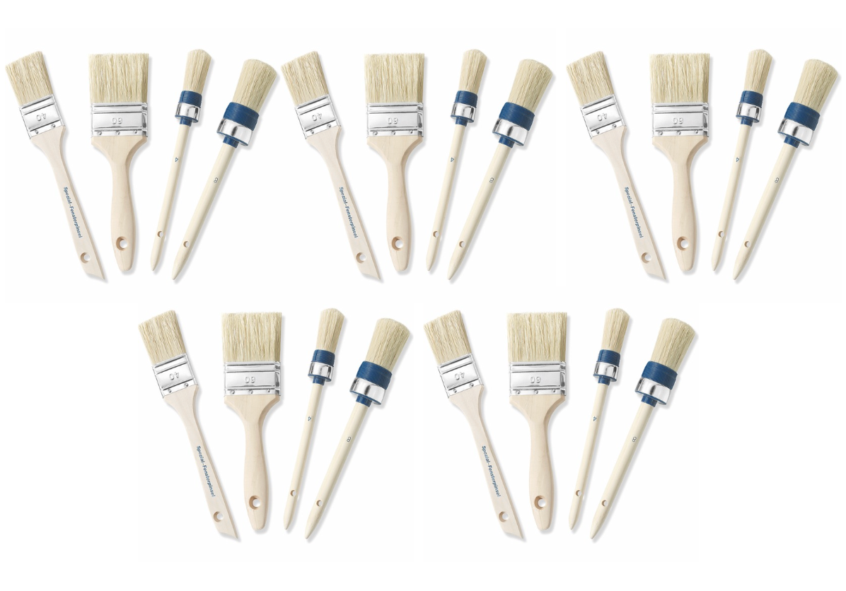 Okienny/Płaski/Okrągły-Zestaw Pędzli_5 sztuk