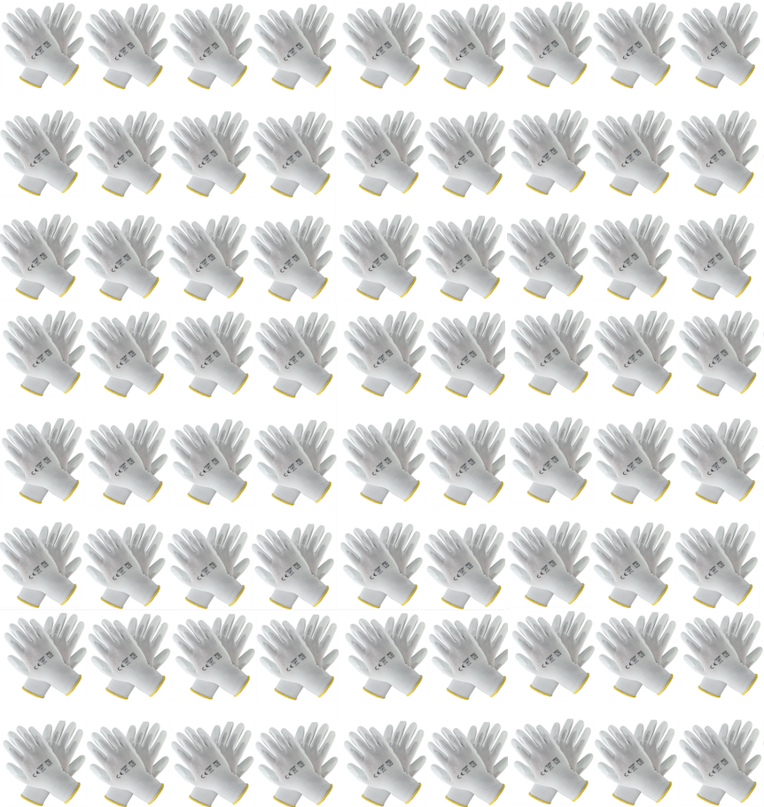 Rękawice nylonowe z powłoką PU ⎥ szare, białe, czarne