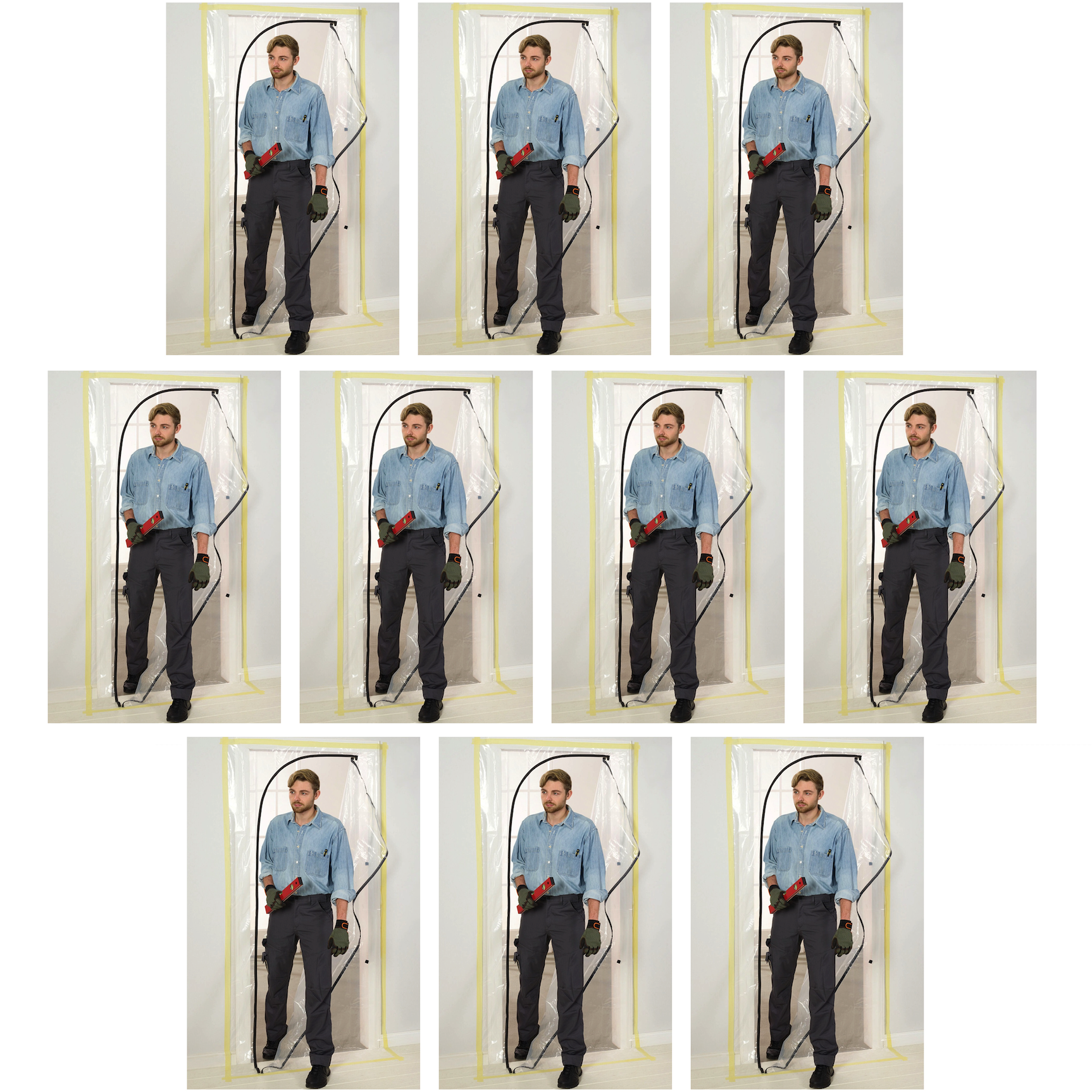 Kurtyna przeciwpyłowa ⎥ Drzwi remontowe z zamkiem błyskawicznym ⎥ Włóknina / Folia