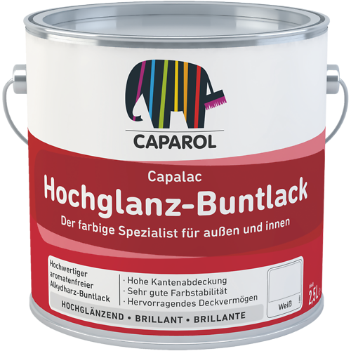 CAPAROL® Capalac Hochglanz Buntlack (biały)⎥wysokiej jakości lakier do zastosowań budowlanych