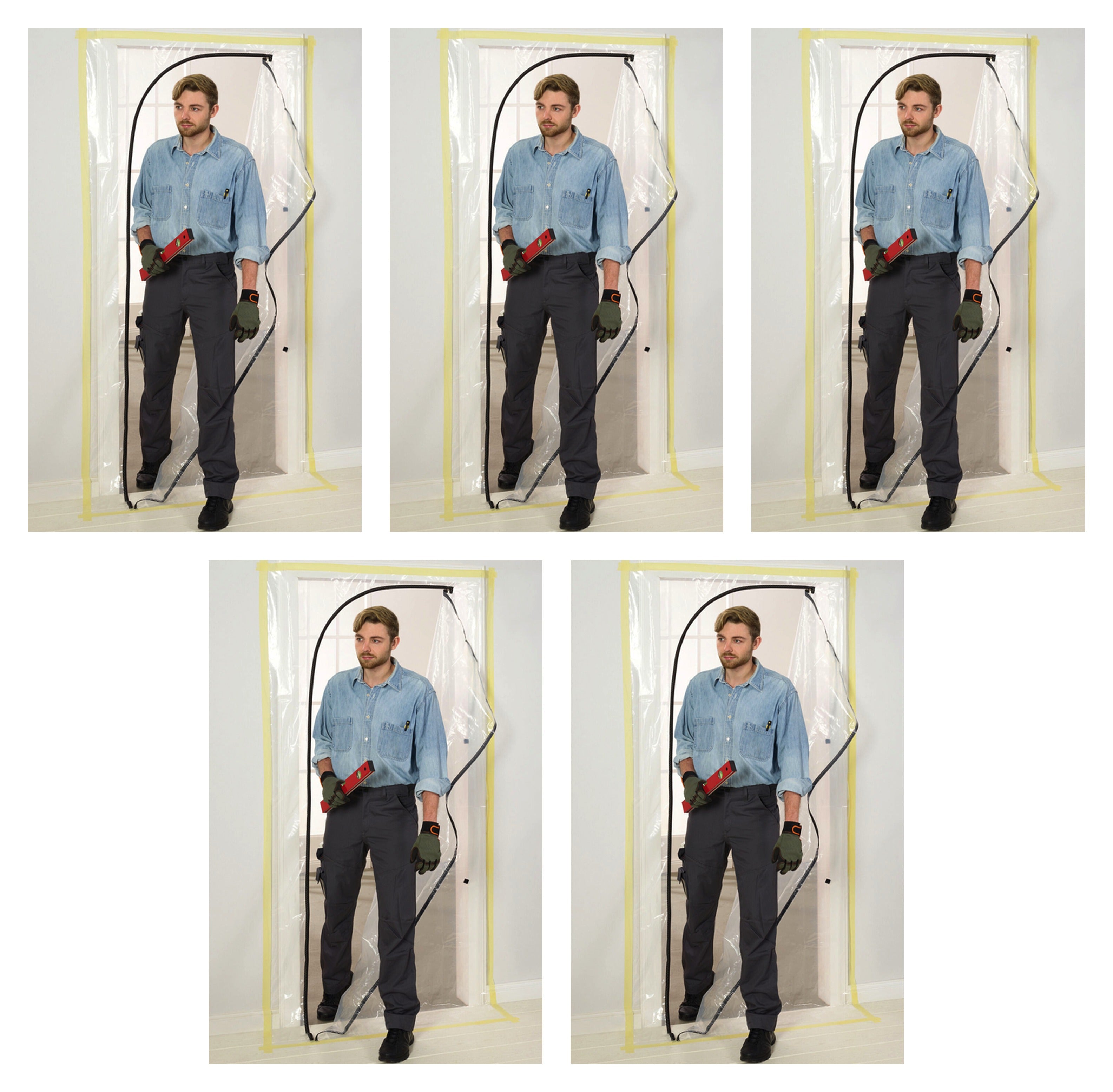 Kurtyna przeciwpyłowa ⎥ Drzwi remontowe z zamkiem błyskawicznym ⎥ Włóknina / Folia